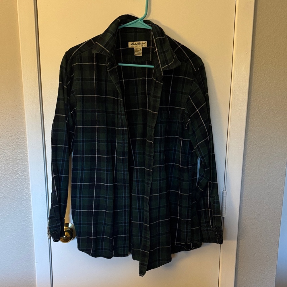 Eddie Bauer Green Plaid Women's Top